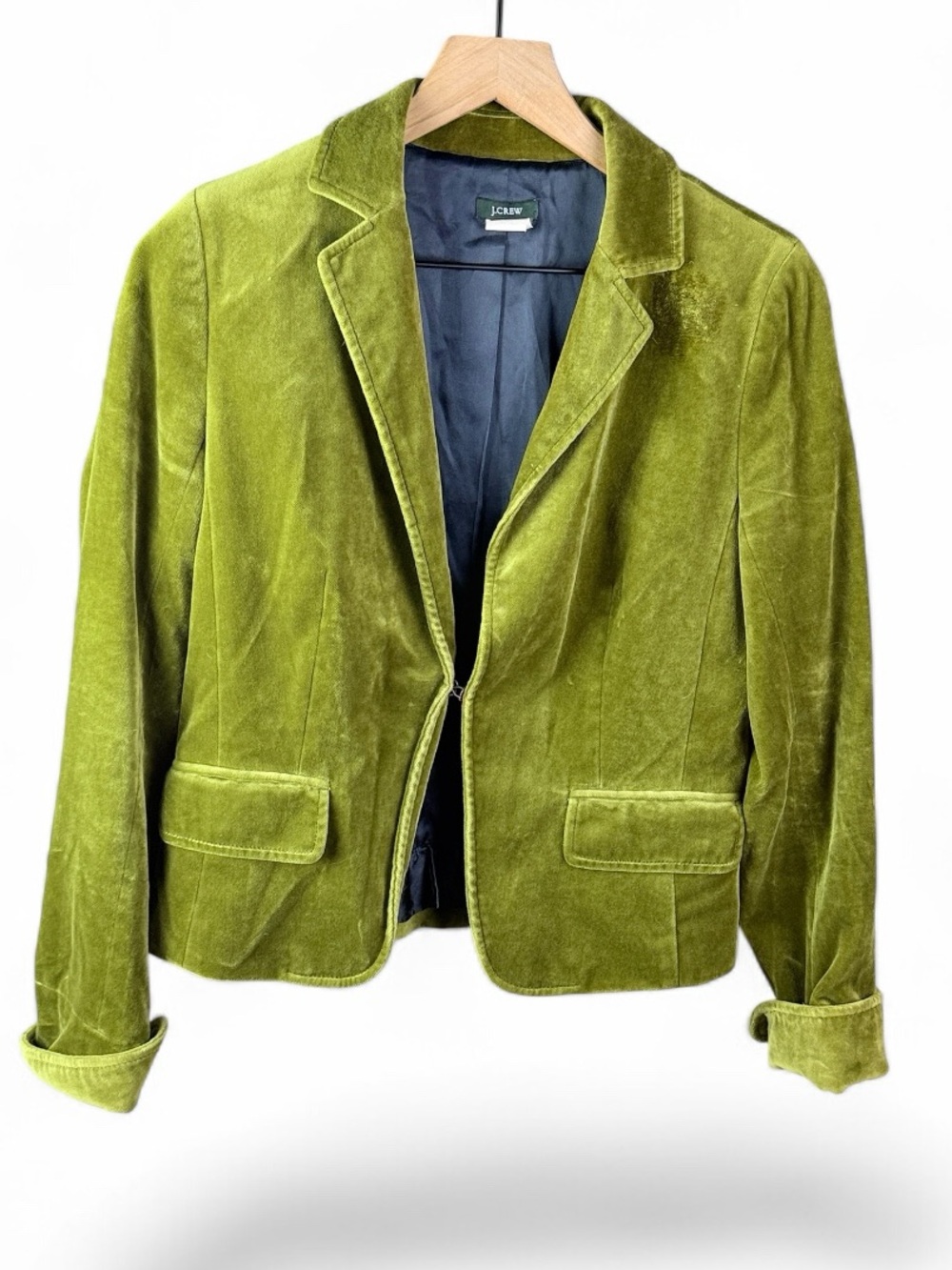 J.Crew Green Velvet Blazer Jacket - Classic Tailored Fit - Picture 2 of 8